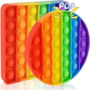 2 Stück Push and POP Bubble Silikon Sensorisches Fidget Spielzeug Pop on It Anti-Stress-Stressabbau-Spielzeug